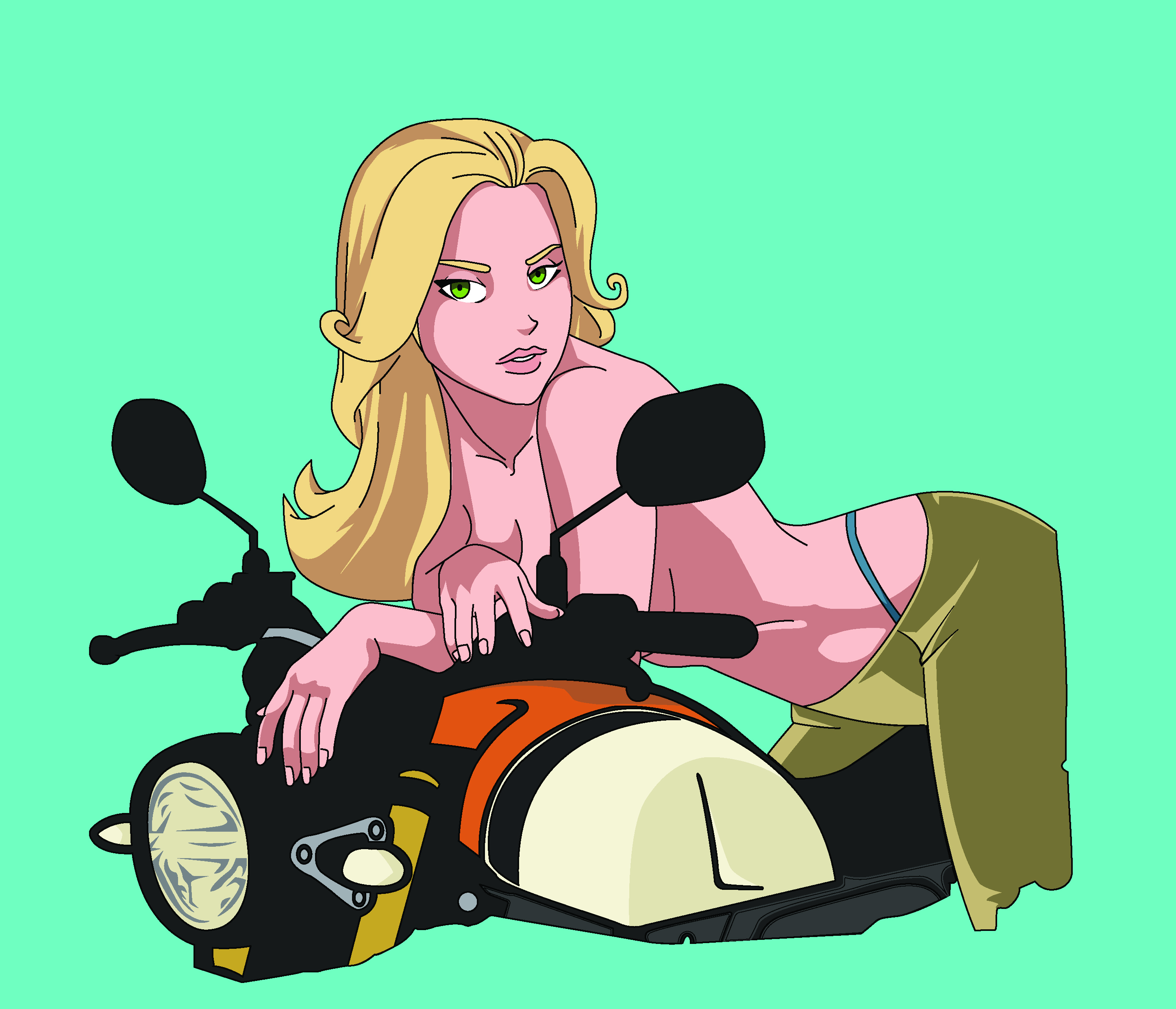 Anime Biker Character